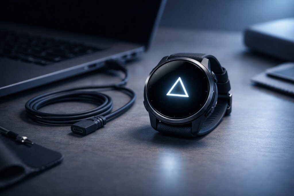 ガーミンの三角マークが消えない原因