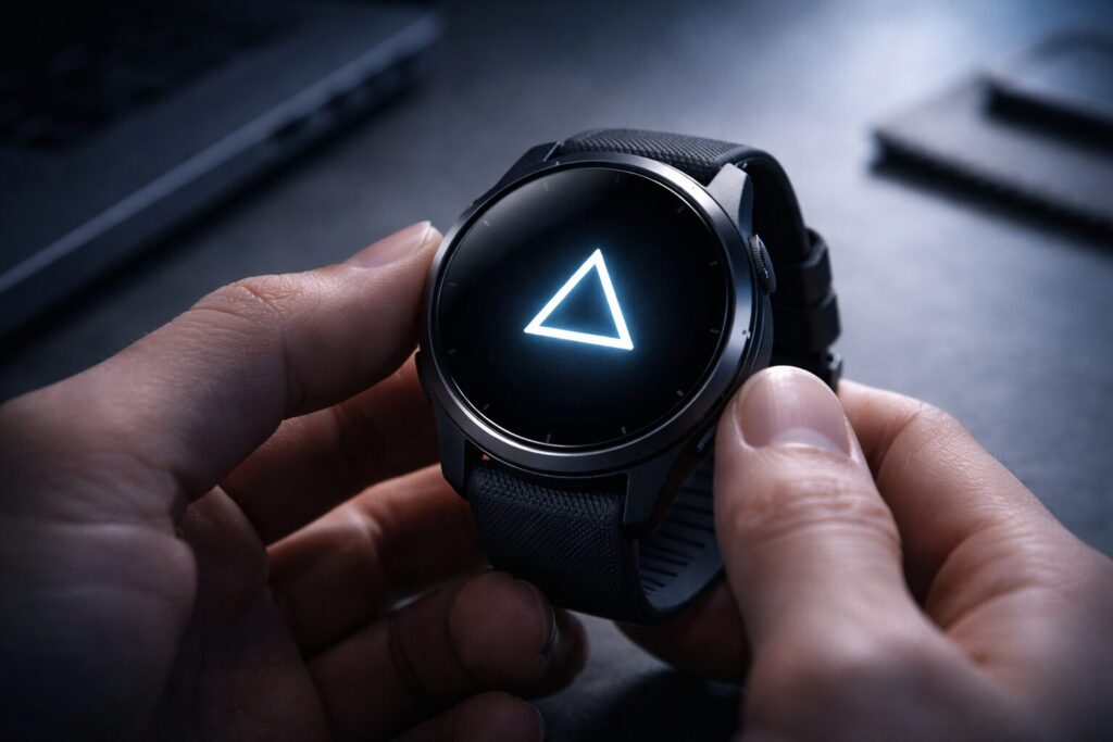 ガーミンの三角マークが消えないときの対処法