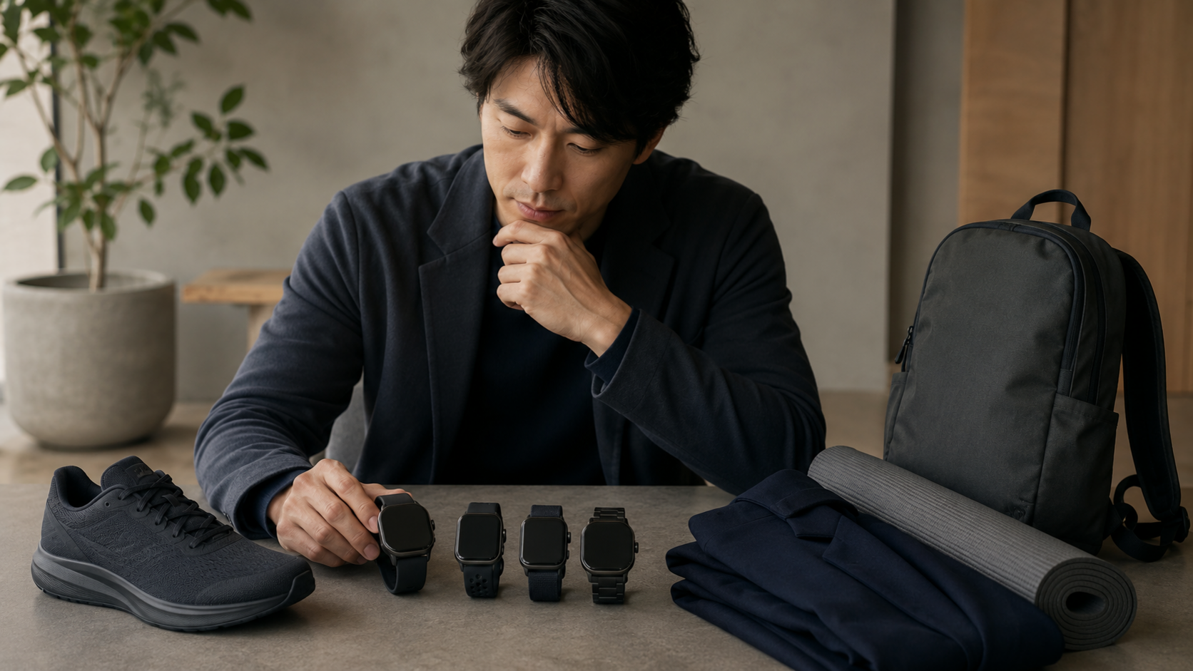 日常、ランニング、アウトドア用途を想定して複数のスマートウォッチを比較する日本人