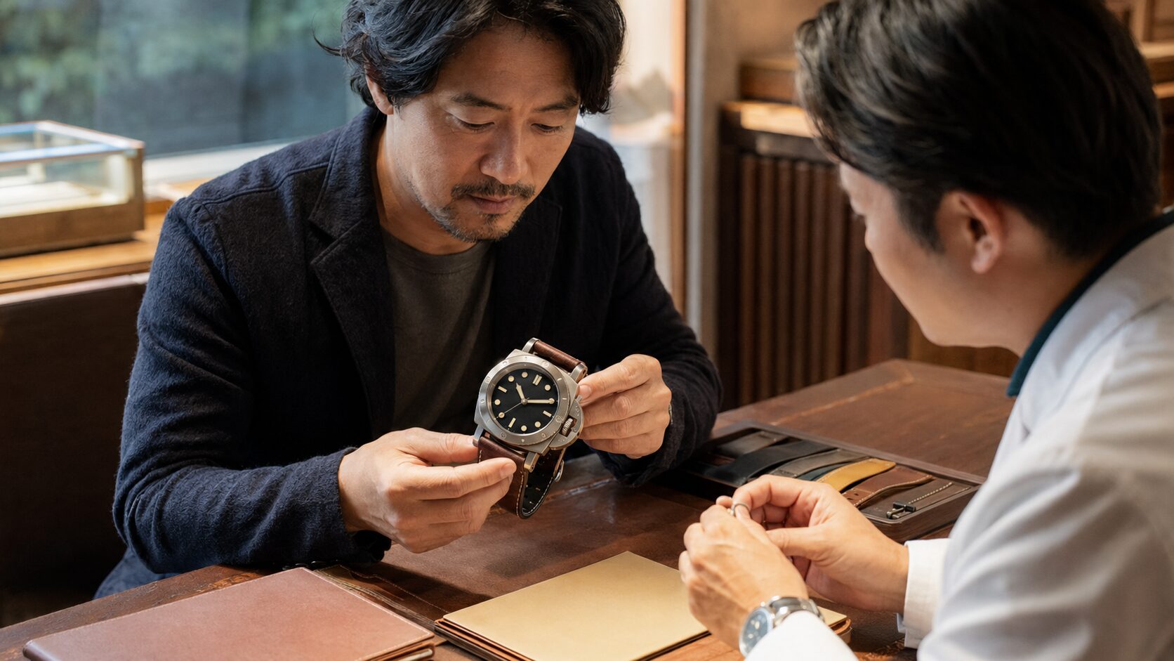 パネライのオーバーホール費用と維持費を確認する日本人男性