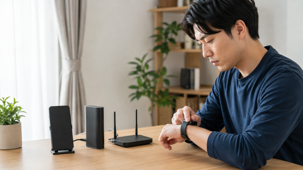 スマートウォッチにLINE通知が来ない原因を接続順に確認する日本人