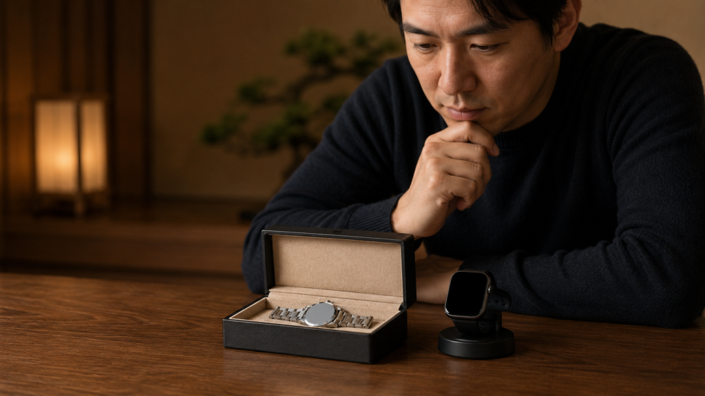 長く所有する腕時計と日々の便利さを得るスマートウォッチを比較する日本人