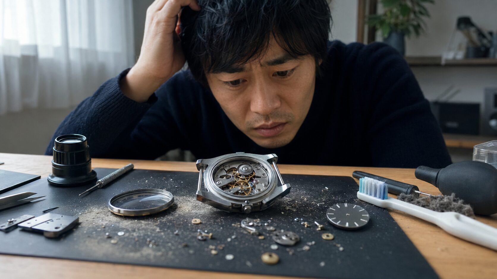 時計のオーバーホールを自分で行う危険性に気づく日本人男性