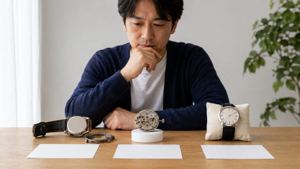 時計オーバーホールの部品交換費用から修理と売却を比較する日本人オーナー
