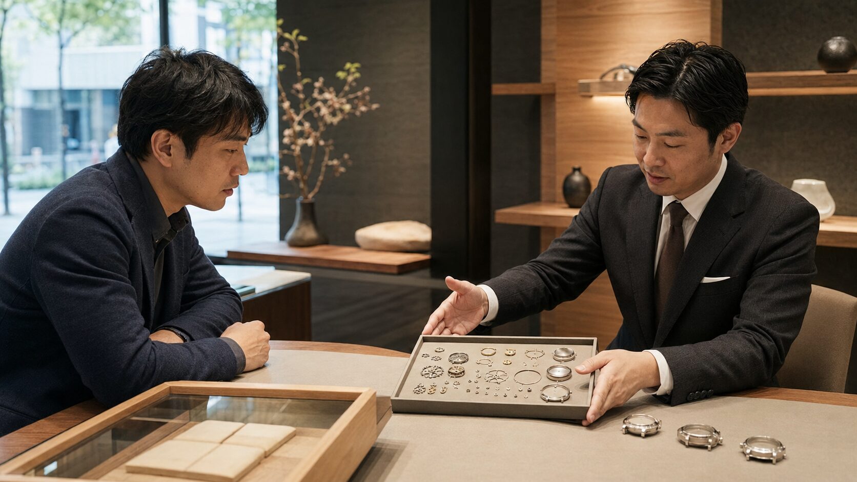 ゼニスのオーバーホール料金と並行輸入品の対応を確認する日本人男性